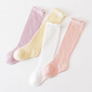 Zomer kinderen sokken babymeisjes kanten holle gebreide lange sokken ins ins children lace non-slip kous baby katoen been