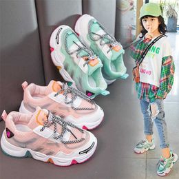 Zomer kinderen sport schoenen meisjes sneakers regenboog student ademend mesh kinderen tiener loopt licht peuter, # 6273 220115