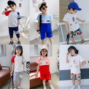 Zomer kinder T-shirts set baby palm jongens meisjes Stylist kleding Kwart Cropped broek kinderen jeugd peuter Puur katoen tweedelige set 13xn #