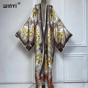 Zomer Kimono Africa Boho Print Dress Beach Wear Elegant Cardigan Holiday Outfits voor vrouwen Abaya Dubai Luxe