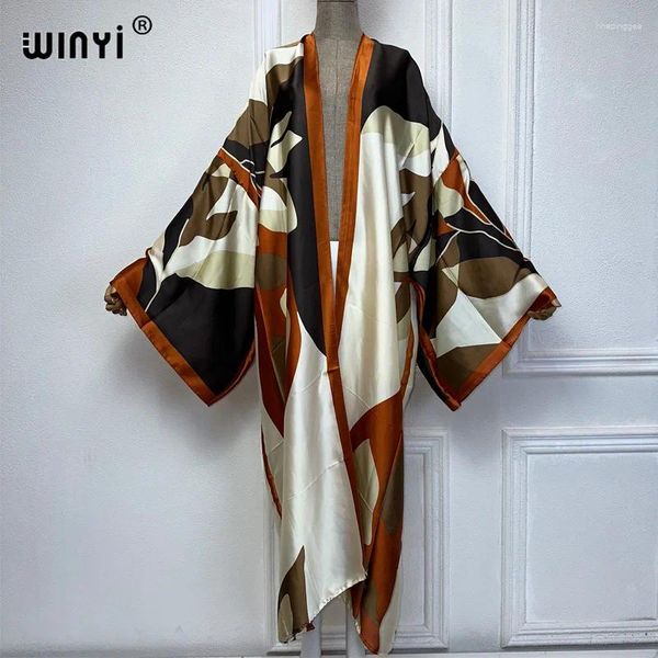 Summer Kimono African Women Dress Beach Wear Wear Maxi Bloggers Recommandez des dissimulations de cardigans Abaya Dubai Luxury