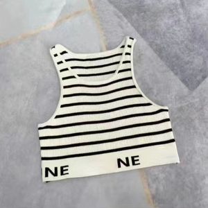 Zomer gebreide vest op gestreepte letter Webbing Vest Spice Girl Outer Wear Sports Suspender Top