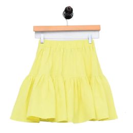 Zomer Koreaanse stijl Ruches Rokken High street fashion Vrouwen Mini Rok zoet meisje katoen linnen zwart wit geel 240401