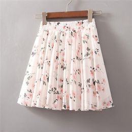 Été coréen femmes taille haute en mousseline de soie mini jupe douce dames taille élastique Aline parapluie shorts jupes grande balançoire jupe courte 220701