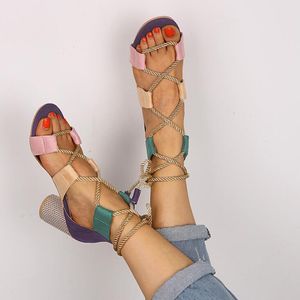 Été à lacets sangle sexy sandales pour femmes mode boîte de nuit sandales de fête femmes évider femmes chaussures de créateurs