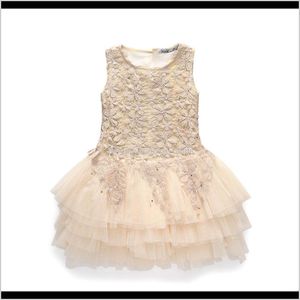 Chaleco de encaje de verano Bebé Princesa 37 Edad Ropa para niños Ropa para niños Traje de fiesta Vestido de fiesta Beige Rqvig Vestidos para niñas Anl0Y