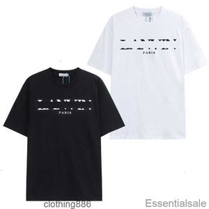 Summer Lanvins 2023 T-shirts pour hommes T-shirts à manches courtes T-shirts occasionnels pur coton pur coton à séchage rapide T-shirts de sport actifs High Street Noir Blanc R0US