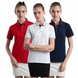 Summer Femme Shirt Logo Custom Work Clothes Hotel Uniforme Polo Polo Catering Waiter Sauthomélipiens Top Y4CF #