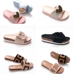 Sandales plates en cuir d'été de styliste Oran, chaussures de plage à la mode pour femmes, lettre Sli 84