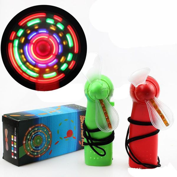 Été led mini ventilateur enfants coloré petit ventilateur enfants LED jouets éclairés poche flash ventilateur LED jouets livraison directe