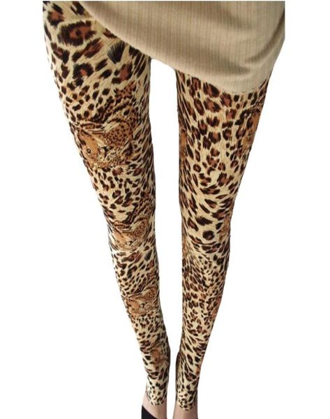 Leggings de leopardo de verano con estampado de moda pantalones ajustados Leggins para mujer 2018 Legging elástico femenino estilo Punk Rock entrenamiento 1368997