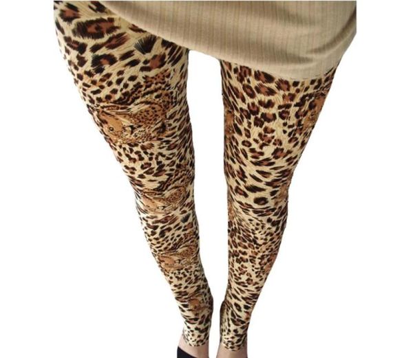 Leggings de leopardo de verano Moda estampada Pantalones del flaco Leggins 2018 ELASTIC LEGGE FEMININA PUNK ROCK STYLE TRABAJO 1491579