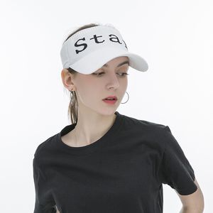 Zomer letter Topless Hat Gebreide Vrouwen Koreaanse versie van de Sun Sports Cap Visors Heren Dunne Outdoor Travel Cap