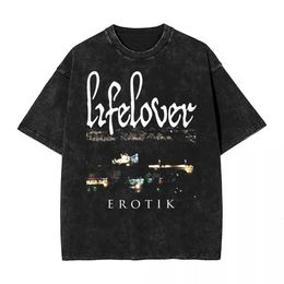 Summer Lifelover Erotik T-shirt lavé Streetwear Hip Hop Cool T-shirt T-shirt pour hommes Femmes Coton Oversize Summer 240523