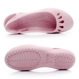 Zomer lichtgewicht niet-slip gat schoenen dames plat sandalen verpleegkundige schoenen casual jelly strandschoenen vrouwelijke waterdichte slippers
