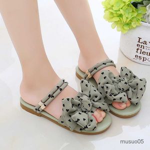 Zomer kleine meisjes wave point boog schattig zwart witte groene kinderen sandalen baby zachte casual schoolmeisje schoenen