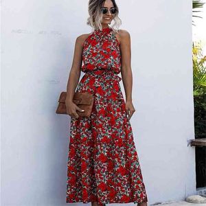 Zomer lange jurk polka dot casual midi jurken zwarte halter strapless gele sundress vakantie jurk kleding voor vrouwen 210721