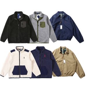 RL Diseñador Chaquetas para hombre Polos Chaqueta Ralph de piel de cordero para hombres y mujeres Manga larga Cremallera Outwear Pony Laurens Logotipo bordado Abrigos de estilo suelto