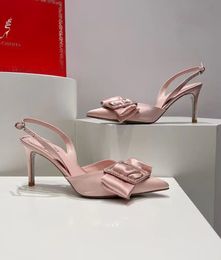 Zomer Luxry Dames Renecaovilla Sara Sandalen Schoenen Slingback boog Verfraaid met fonkelende strass Wandelen Bruiloft, feest, jurk Hoge hakken