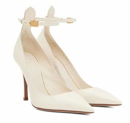 Zomer luxe dames sandalen schoenen hangslotpompen enkelband stiletto hakken dame slot sleutel bruiloft feest gladiator sandalias eu35-43