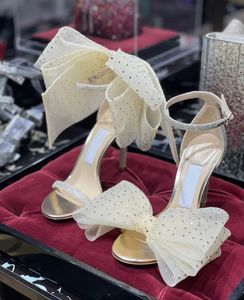 Été luxe Averly sandales chaussures femmes bout pointu sangle dames talons hauts surdimensionné arc dame fête robe de mariée confort marche EU35-42.BOX