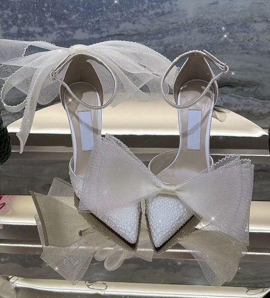 Été Luxe Mariée Averly Sandales Chaussures Femmes Satin Avec Noir Blanc Pompes Deux Arcs Surdimensionnés Aveline Partie De Mariage Dame Gladiateur Sandalias