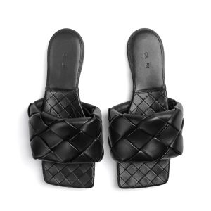 Sliders luxe ontwerpers vrouw sandalen mode peep tenen weven slippers vrouwelijke hoogwaardige platte deksel tabel lady laafer dia vakanties strand scuffs muilezel sandale