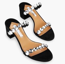 Sandalias Maxi-Tequila de lujo de verano, zapatos con tachuelas de cristal, tacones de aguja, zapatos de tacón flotantes, vestido de fiesta, Sandalias nupciales para mujer, EU35-43