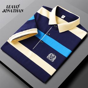 Été luxe Polo hommes col rabattu rayure à manches courtes T-Shirt hommes d'affaires décontracté broderie Polo petit haut 240102