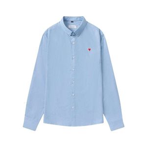 Zomer luxe vrouwelijke shirt ontwerper shirts heren letters hart borduurwerk lange mouwen vestig jas stevige kleur knop blouse