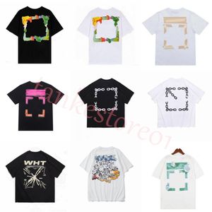 Zomer Luxe T-shirt voor heren en dames Ontwerpers offs Kleding Losse T-stukken Tops Man Casual Straat graffiti Shirt Sweatshirt Korte mouw T-shirts Offs Wit a3f