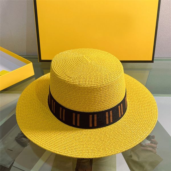 Été Luxurys Hommes Femmes Designer Chapeau De Paille Herbe Tresse Seau Chapeau Concepteurs Plats Équipé Chapeaux De Soleil Marque Lettres Casquette De Baseball Casquettes De Baseball