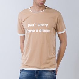 T-shirts pour hommes Summer Male T-shirt manches courtes Ne vous inquiétez pas, j'ai un rêve imprimé drôle coton tee M-2XL
