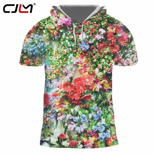 Hombre de verano Hermosas flores Hermoso disfraz 3D Impreso Tamaño grande Ocio 5XL Venta divertida Camiseta con capucha 220623