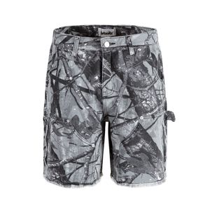 Summer Man Outdoor Multi Pocket Vintage Branch Camo Shorts Camouflage Pantalons de rattuné décontracté.