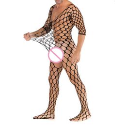 Zomer man pamas kous kostuums sexy lingerie erotische bodystocking catsuit plus size pak mannelijke zachte nachtkleding