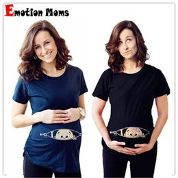 Zomer Maternity Top Zwangerschap T-shirt Dames Cartoon Tee Zwangere Kleding Grappige T-shirt Plus Size M-3XL 220419