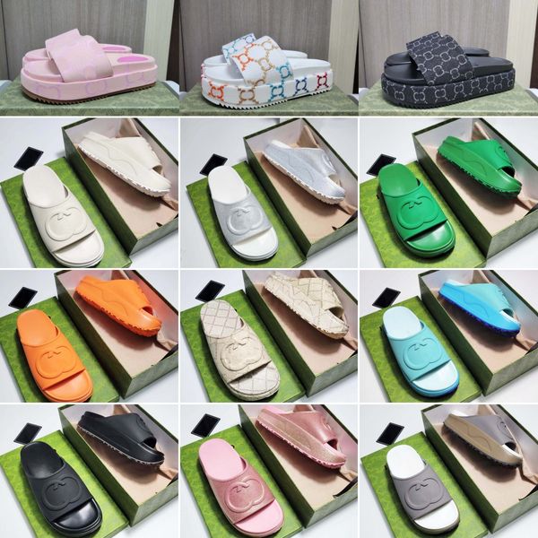 Été et femmes pantoufles sandales de créateurs de créateurs intérieurs et extérieurs White40 Black41 Yellow38 Red Brown Slipper Designer Shoes Platform Platepers Slipers Eleving coin coin