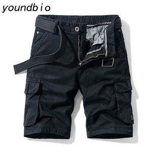 Été Hommes Cargo Shorts Casual Coton Mâle Jogger Mens Marque Vêtements Lâche Travail Homme Militaire 210713