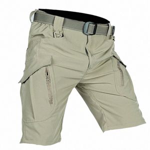 Zomer Mannen Cargo Shorts Sneldrogende Tactische Korte Broek Multi-Pocket Shorts Heren Outdoor Jacht Vissen Knielengte broek L96m #