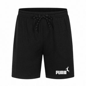 Été hommes shorts décontractés nouveaux shorts en polyester quatre mers gymnase fitn respirant cordon élastique course shorts de sport T9PS #