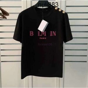 Zomermannen Kleding High Balmanly MEEVED S T -shirt ontwerper BallMainly Dames Black Red Letter Ballman Printing Shirt Luxe Mode Balmin Quality to Balmani Fv97