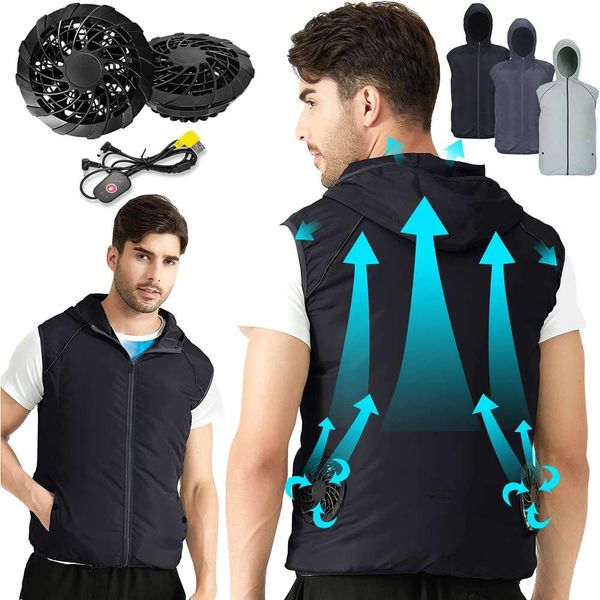 Chaleco fresco de verano para hombre, chaleco con ventilador de refrigeración, ropa con aire acondicionado, chaleco de construcción de refrigeración por evaporación para hombre