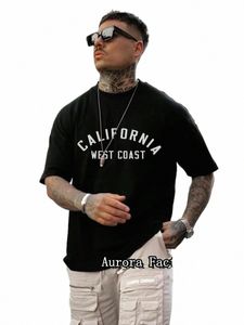 Zomer Mannen Cott T-Shirt California West Coast Print Tops Tees Mannelijke Casual Kleding Fi Korte Mouw Streetwear Kleding I26I #