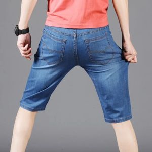 Men d'été denim jeans courts minces arrivées de mode décontractée pantalons courts élastiques pantalons de mode quotidiens 240516