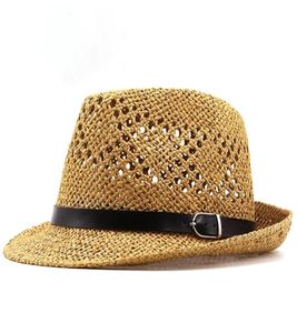 Zomer mannen Fedora hoeden voor dames stro sun hoeden brede zomers vizier dop solide stro jazz hoed strand pet sombrero panama gorras 29920318