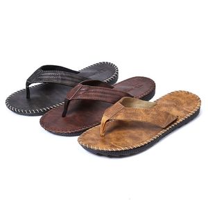 Summer Men tongs British Fashion Beach mâle Male Bottom Debout Slip Flat Shoes Street Street de Hombre Zapatos 230403 Gai