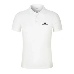 Summer Men Golf Shirt J Lindeberg Golf Jersey Casual Short Sleeve Breathable High Quality Mens Polo T-shirt Top 240419