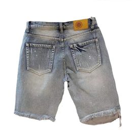 Zomer mannen hole denim korte broek mode bedelaar schraap vijfdelige jeans shorts 240189