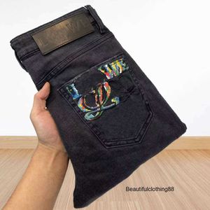 Verano hombres jeans diseñador Jeans moda para hombre pin carta gráfico denim pantalones simples color sólido casual sueltos pantalones rectos de gran tamaño